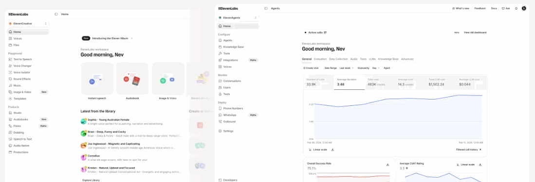 ElevenLabs 网站截图预览