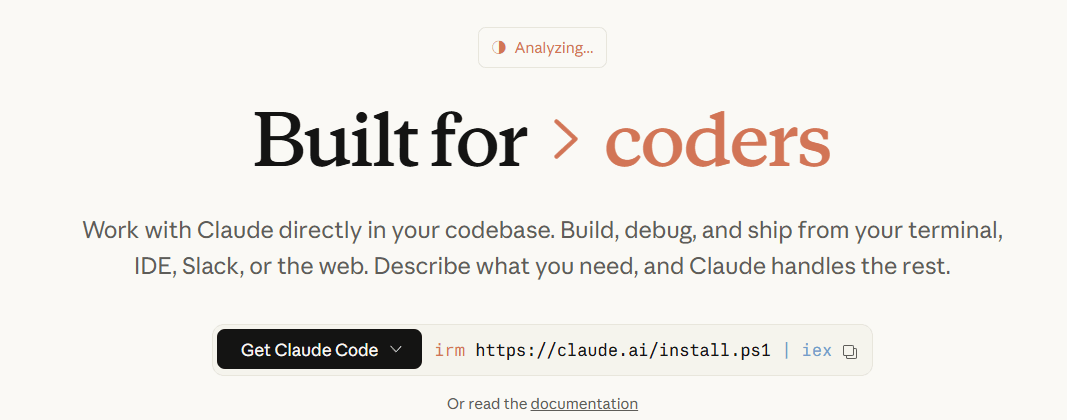Claude Code 网站截图预览
