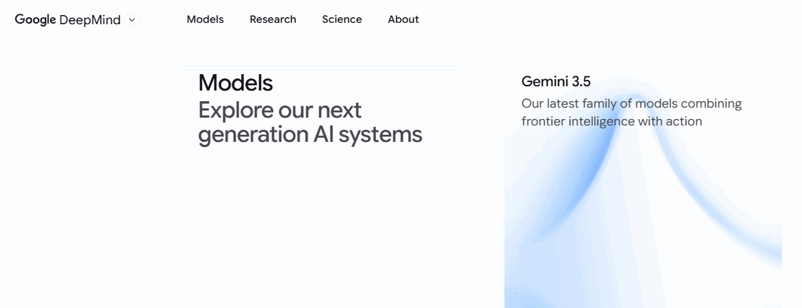 Google DeepMind 网站截图预览