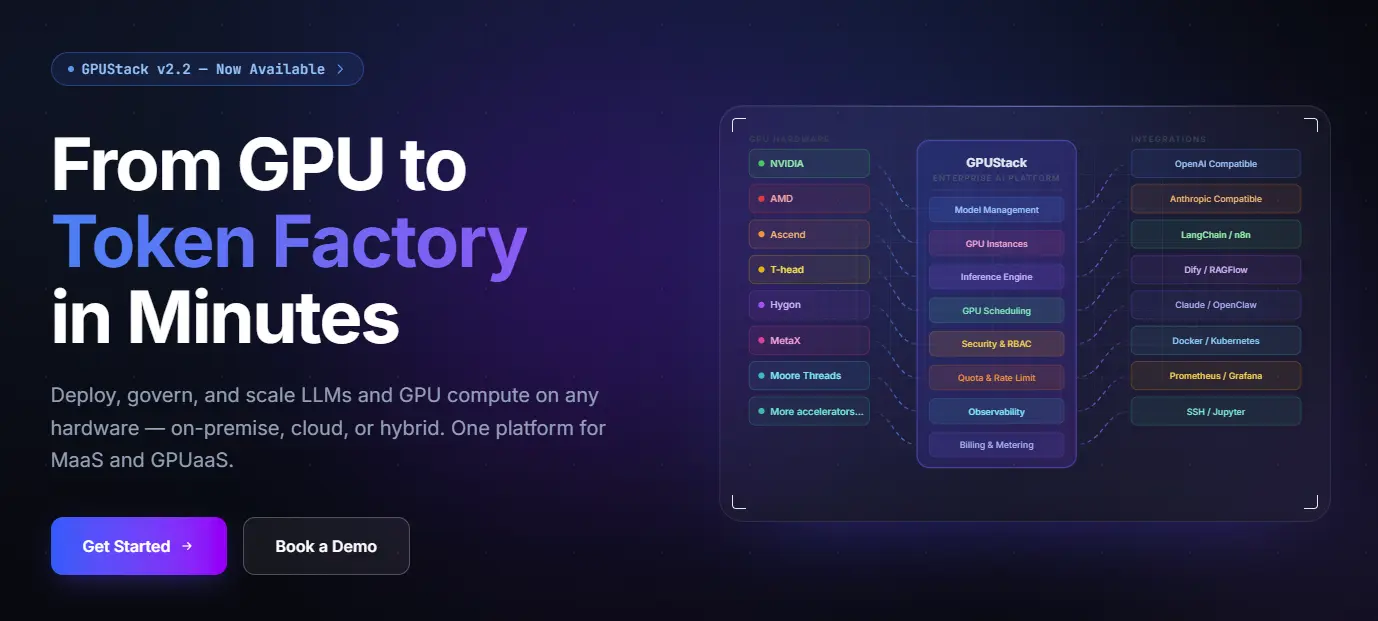 GPUStack 网站截图预览