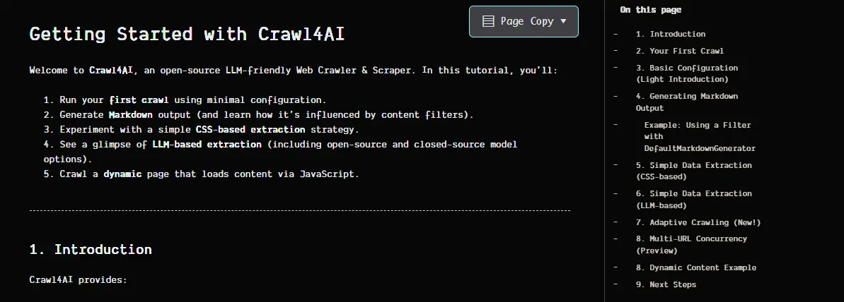 Crawl4ai 网站截图预览